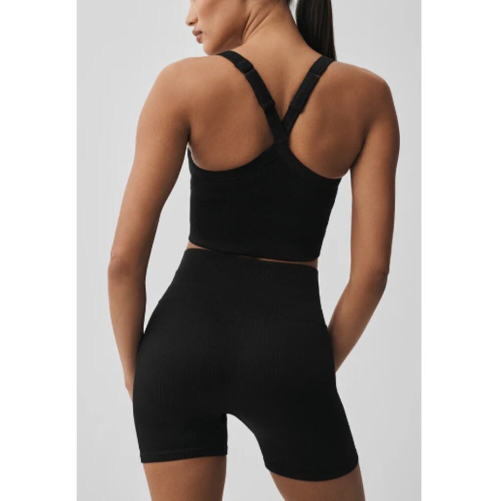 Alo Yoga Black Seamless Ribbed Favorite Bra Tank Size XS - Picture 9 of 9
